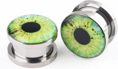 نيروين، زوجين من مقاييس سماعات الأذن Eyeball سدادات الفولاذ المقاوم للصدأ حلق التوصيل أنفاق للأذنين توسيع الجسم ثقب المجوهرات 2G-16mm in Kuwait