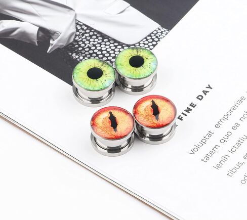 نيروين، زوجين من مقاييس سماعات الأذن Eyeball سدادات الفولاذ المقاوم للصدأ حلق التوصيل أنفاق للأذنين توسيع الجسم ثقب المجوهرات 2G-16mm in Kuwait