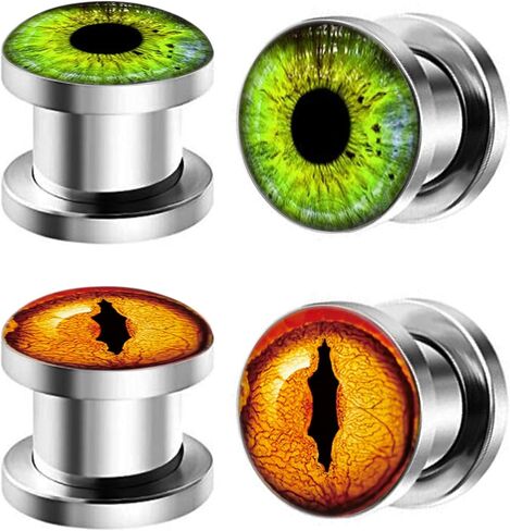 نيروين، زوجين من مقاييس سماعات الأذن Eyeball سدادات الفولاذ المقاوم للصدأ حلق التوصيل أنفاق للأذنين توسيع الجسم ثقب المجوهرات 2G-16mm in Kuwait