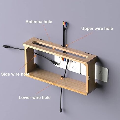 Wall Shelf Router Bracket WiFi Storage Box Cable Organizer Box Power Strip Protector Router Storage Box TV Lower Row Socket Occlusion Box Wireless WiFi Router Shelf in Saudi Arabia