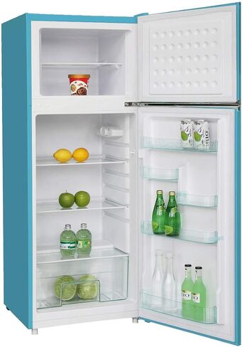 RCA RFR786-BLACK 2 Door Apartment Size Refrigerator with Freezer, 7.5 cu. ft, Retro Black in Kuwait