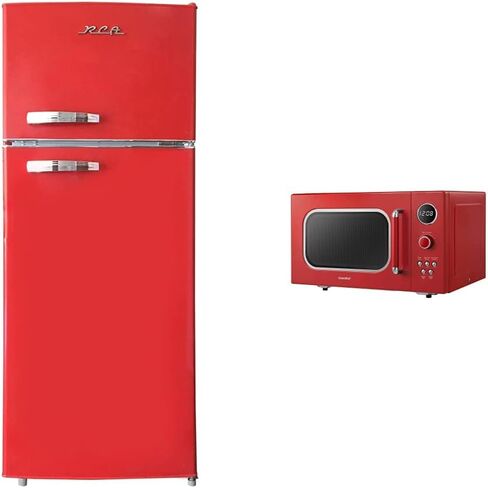 RCA RFR786-BLACK 2 Door Apartment Size Refrigerator with Freezer, 7.5 cu. ft, Retro Black in Kuwait