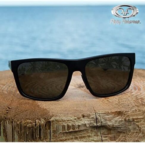 Flying Fisherman Square Offline Polarized Sunglasses with AcuTint Lenses, UV Protection, Perfect for Fishing and Outdoor Sports, Matte Black Frame/Smoke Lens, Medium/Large in Saudi Arabia