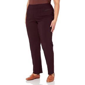 Avenue Plus Size Pant SSTRETCH Zip AVG in Burgundy, Size 22 in Saudi Arabia