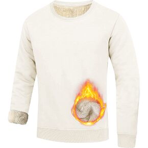 Yeokou Men's Fleece Sweatshirt Sherpa Lined Crewneck Basic Winter Thick Pullover Tops