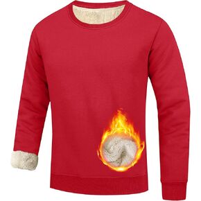 Yeokou Men's Fleece Sweatshirt Sherpa Lined Crewneck Basic Winter Thick Pullover Tops in Saudi Arabia