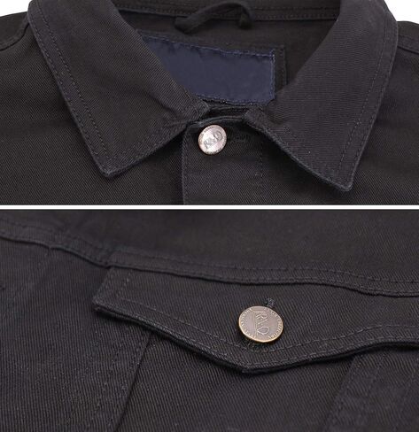 Men’s Classic Button Up Removable Hood Slim Fit Stretch Denim Jean Jacket in Saudi Arabia