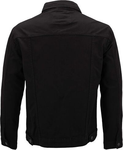 Men’s Classic Button Up Removable Hood Slim Fit Stretch Denim Jean Jacket in Saudi Arabia