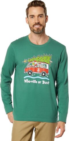 Life is Good Grinch and Max Who-Ville Or Bust Long Sleeve Tee Spruce Green XL in Kuwait