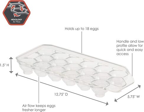 Spectrum Diversified Hexa in-Fridge Tray for Storage and Organization, Holds 18 Eggs, Extra Large, Clear in Saudi Arabia