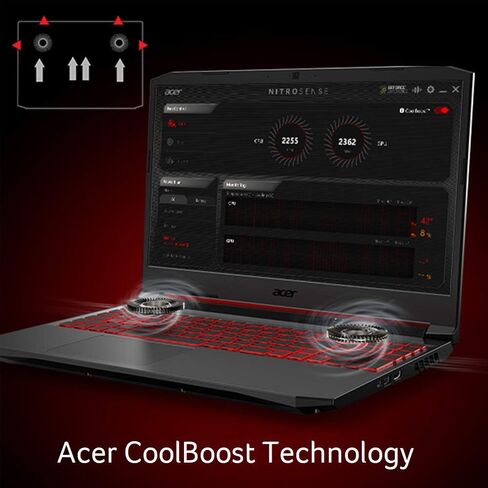 Acer Nitro 5 AN515-45-R21A Gaming Laptop, AMD Ryzen 5 5600H Hexa-Core Processor | NVIDIA GeForce RTX 3060 Laptop GPU | 15.6" FHD 144Hz IPS Display | 16GB DDR4 | 512GB NVMe SSD | WiFi 6 | RGB Keyboard in Kuwait