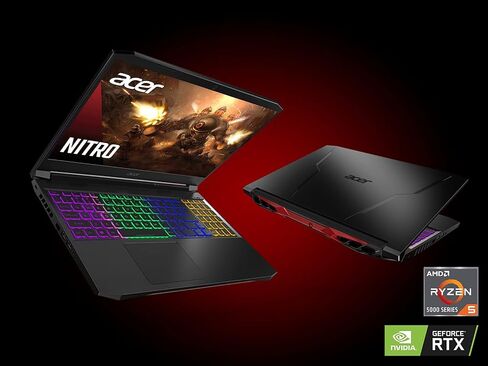 Acer Nitro 5 AN515-45-R21A Gaming Laptop, AMD Ryzen 5 5600H Hexa-Core Processor | NVIDIA GeForce RTX 3060 Laptop GPU | 15.6" FHD 144Hz IPS Display | 16GB DDR4 | 512GB NVMe SSD | WiFi 6 | RGB Keyboard in Kuwait