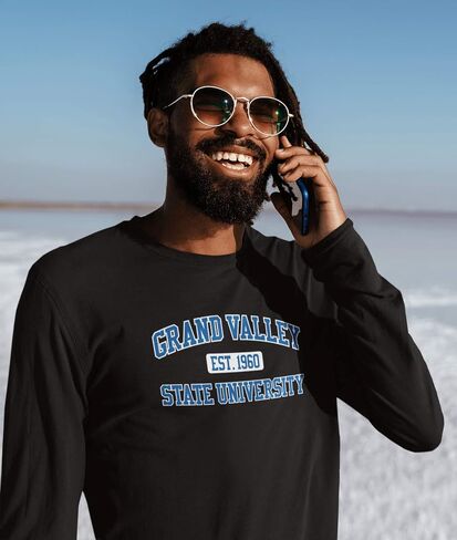 CreateMyTee | Grand Valley State University EST Two Color Long Sleeve | in Saudi Arabia