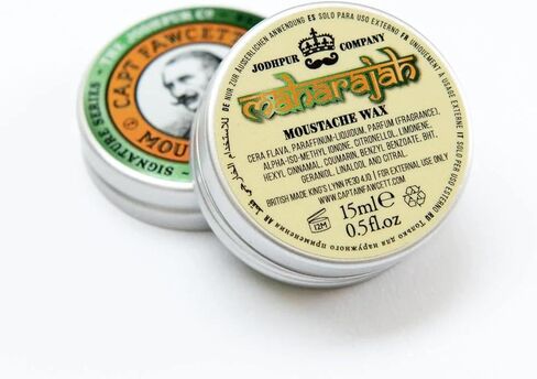 Captain Fawcett's Moustache Wax- Lavender scent - easy to use, with premium natural ingredients, for taming and shaping unruly beards, 15ml ℮ 0.5fl oz, ideal for professional and personal use, Made in the U.K. in Saudi Arabia
