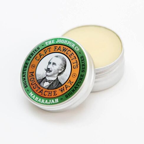 Captain Fawcett's Moustache Wax- Lavender scent - easy to use, with premium natural ingredients, for taming and shaping unruly beards, 15ml ℮ 0.5fl oz, ideal for professional and personal use, Made in the U.K. in Saudi Arabia