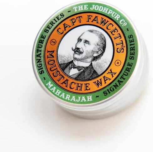 Captain Fawcett's Moustache Wax- Lavender scent - easy to use, with premium natural ingredients, for taming and shaping unruly beards, 15ml ℮ 0.5fl oz, ideal for professional and personal use, Made in the U.K. in Saudi Arabia