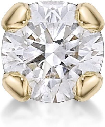 0.01 to 0.07 Carat Lab Grown Diamond Straight Bone Nose Ring in 14k White or Yellow Gold (D-E, VVS1-VVS2 to I2-I3, cttw) 20 Gauge Nose Ring 1.3 to 2.7 mm by Lavari Jewelers in Saudi Arabia