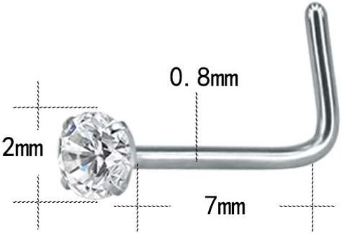 6-14PCS 20g Tiny Nose Stud Ring Piercing Surgical Steel Nose Bone/L Shaped/Nose Screws Rings Set in Kuwait