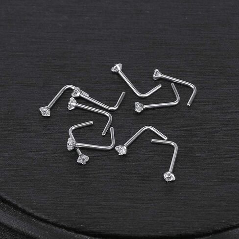 6-14PCS 20g Tiny Nose Stud Ring Piercing Surgical Steel Nose Bone/L Shaped/Nose Screws Rings Set in Kuwait