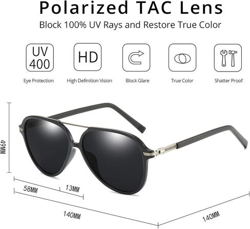 ZENOTTIC Polarized Aviator Sunglasses for Men Women UV400 Protection TR90 Frame Ultra Light Pilot Shape Glasses in Saudi Arabia