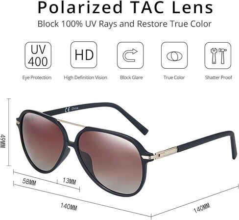 ZENOTTIC Polarized Aviator Sunglasses for Men Women UV400 Protection TR90 Frame Ultra Light Pilot Shape Glasses in Saudi Arabia