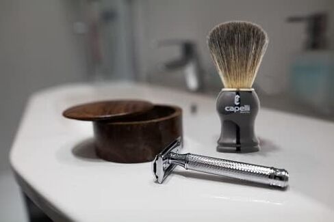 Capelli Shaving Brush - High End Black Handle Lather Shave Brush for the Perfect Wet Shave using Shaving Cream or Shave Soap and Safety Razor, Double Edge Razor, or Straight Razor Brushes in Saudi Arabia