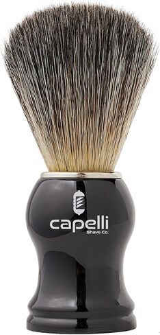 Capelli Shaving Brush - High End Black Handle Lather Shave Brush for the Perfect Wet Shave using Shaving Cream or Shave Soap and Safety Razor, Double Edge Razor, or Straight Razor Brushes in Saudi Arabia