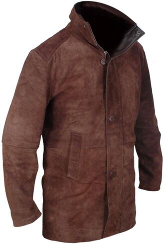 Flesh & Hide F&H Men's Sheriff Walt Longmire Robert Taylor Genuine Leather Coat in Saudi Arabia