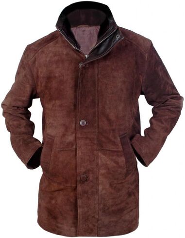 Flesh & Hide F&H Men's Sheriff Walt Longmire Robert Taylor Genuine Leather Coat in Saudi Arabia