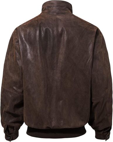 FLAVOR Men's Real Leather Bomber Casual Jacket in Kuwait