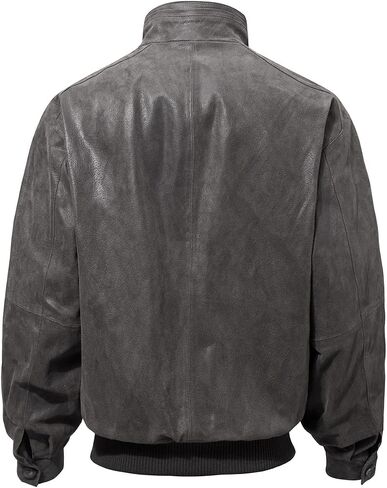 FLAVOR Men's Real Leather Bomber Casual Jacket in Kuwait