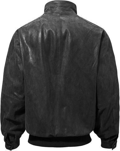 FLAVOR Men's Real Leather Bomber Casual Jacket in Kuwait