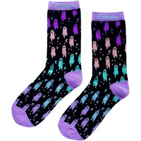 Ectogasm Unisex Witchy Rainbow Ghost Crew Socks in Kuwait
