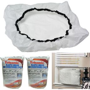 2pc Elastic Indoor A/C Cover Window Unit Air Conditioner Plastic 3mil 22"x31"x4" in Saudi Arabia