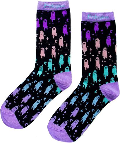 Ectogasm Unisex Witchy Rainbow Ghost Crew Socks in Kuwait