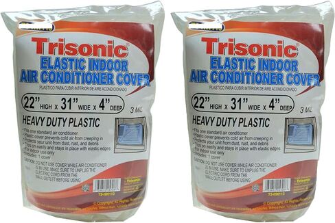 2pc Elastic Indoor A/C Cover Window Unit Air Conditioner Plastic 3mil 22"x31"x4" in Saudi Arabia