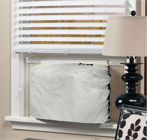 2pc Elastic Indoor A/C Cover Window Unit Air Conditioner Plastic 3mil 22"x31"x4" in Saudi Arabia