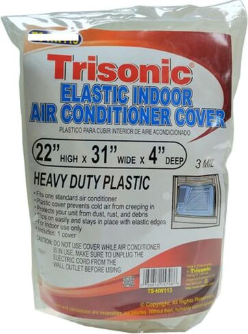2pc Elastic Indoor A/C Cover Window Unit Air Conditioner Plastic 3mil 22"x31"x4" in Saudi Arabia