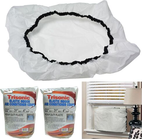 2pc Elastic Indoor A/C Cover Window Unit Air Conditioner Plastic 3mil 22"x31"x4" in Saudi Arabia