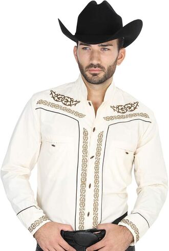 El General Men's Western Style Charro Camisa Charra Long Sleeve Shirt in Saudi Arabia