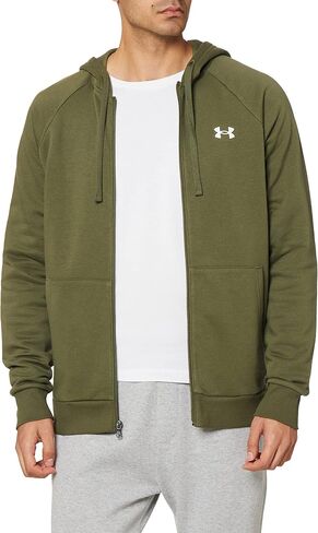 Under Armour Men's UA Rival Cotton Full Zip Hoodie - 1357106-390 - Marine Od Green/Onyx White - M in Kuwait