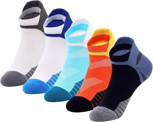 Kodal Copper Infused Running Low Cut Socks No Smell Ankle Tab Support Comfortable Cushion 3 Mixed Color - 5 Pairs in Saudi Arabia