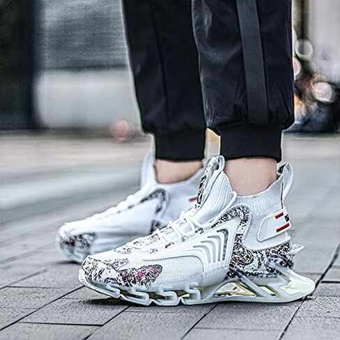 GJUYC Sneakers Shoes for Men Running Shoe Mens Trail Air Fashion Sport Man Athletic Men's Basketball Walking Casual Hiking Male Black White Blue Size Runner Breathable Women Boys Kids in Kuwait