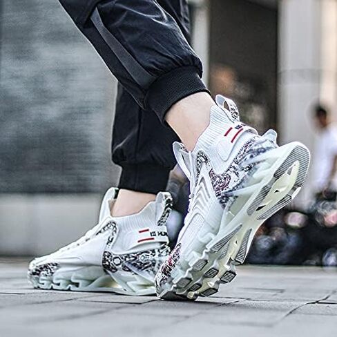 GJUYC Sneakers Shoes for Men Running Shoe Mens Trail Air Fashion Sport Man Athletic Men's Basketball Walking Casual Hiking Male Black White Blue Size Runner Breathable Women Boys Kids in Kuwait