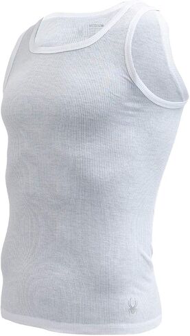 Spyder Mens Pro Cotton Pro Stretch Tank Tops A Shirts (White, Small) in Kuwait