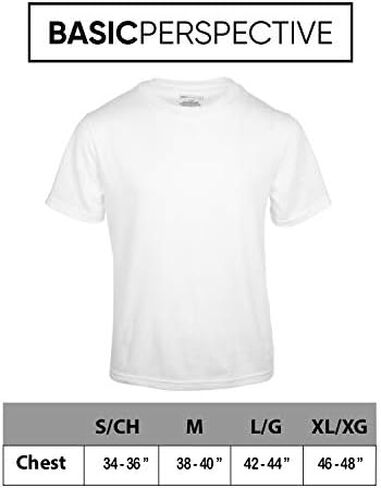 Basic Perspective Men's 100% Cotton Tagless 3-Pack Crew Neck T-Shirt in Saudi Arabia