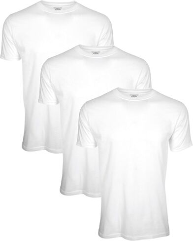 Basic Perspective Men's 100% Cotton Tagless 3-Pack Crew Neck T-Shirt in Saudi Arabia