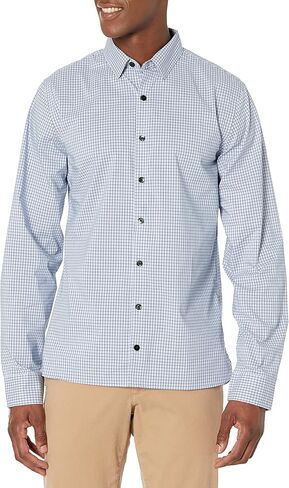 Van Heusen Men's Big and Tall Stain Shield Never Tuck Stretch Pattern Button Down Shirt in Saudi Arabia