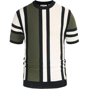 تي شيرت رجالي مخطط من GRACE KARIN بياقة دائرية وأكمام قصيرة وقمصان محبوكة كاجوال in Kuwait