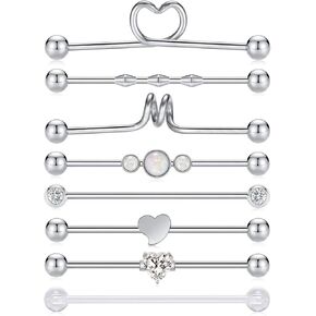 PEAKLINK 14 جرام 8 قطعة الجراحية الصلب ارتفع الذهب الصناعية الحديد الغضروف اللولب Trague القرط مجوهرات للجسم للنساء 38 مللي متر in Kuwait